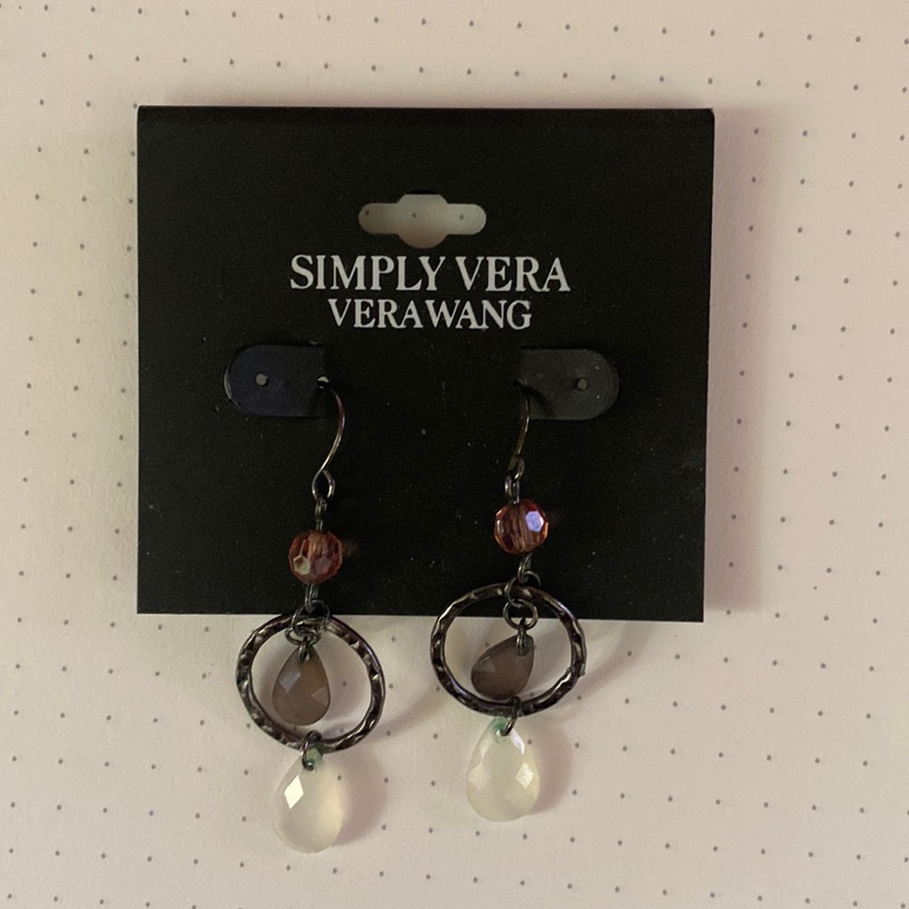 Dangle Earrings Faux crystals Fall Colors By Simply Vera Vera Wang NWT